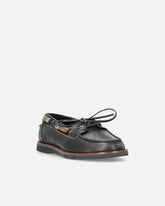 Leather moccasins with jewel details - | Pinko