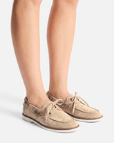 Suede moccasins with jewel details - | Pinko