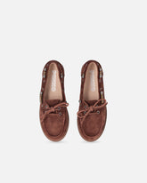 Suede moccasins with jewel details - | Pinko
