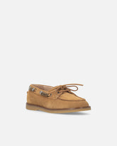 Suede moccasins with jewel details - | Pinko