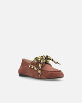 Suede moccasins with multicoloured laces - | Pinko