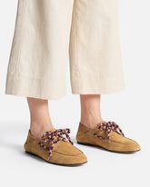 Suede moccasins with multicoloured laces - | Pinko