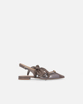Slingback ballerinas with ties - Dark Brown | Pinko