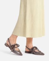 Slingback ballerinas with ties - Dark Brown | Pinko