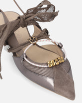 Slingback ballerinas with ties - | Pinko