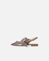 Slingback ballerinas with ties - | Pinko