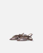 Slingback ballerinas with ties - Dark Brown | Pinko
