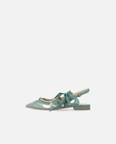 Slingback ballerinas with ties - Sage Green | Pinko
