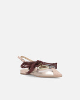 Slingback ballerinas with ties - Pink | Pinko