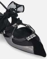 Slingback ballerinas with ties - Black | Pinko