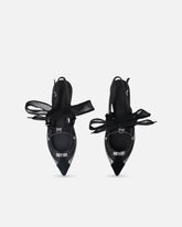 Slingback ballerinas with ties - Black | Pinko