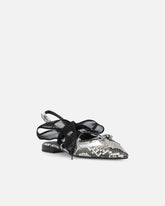 Slingback ballerinas with python print and ties - | Pinko