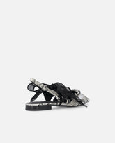 Slingback ballerinas with python print and ties - Grey | Pinko