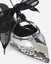 Slingback-Ballerinas mit Pythonprint und Schnürsenkeln - | Pinko