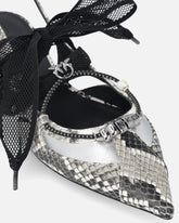 Slingback ballerinas with python print and ties - | Pinko