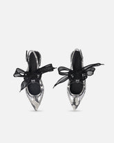 Slingback ballerinas with python print and ties - | Pinko