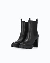 Leather ankle boots with heel - Black | Pinko
