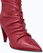 Nappa leather ankle boots with high heel and pointed toe - Red | Pinko