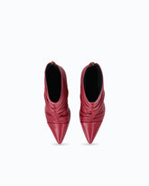 Nappa leather ankle boots with gathered leg shaft - Red | Pinko