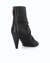 Nappa leather ankle boots with gathered leg shaft - Black | Pinko