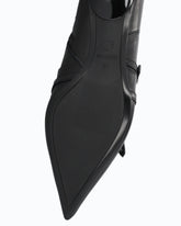 Knöchelhohe Stiefeletten aus Leder mit Riemchen und Fransen - | Pinko