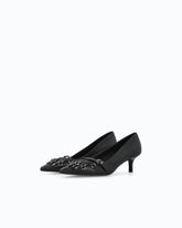Leather pumps with straps and fringing - | Pinko