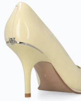 Leder-Pumps mit Logo auf dem Absatz - Trasparente | Pinko
