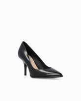 Leather court shoe with logo on the heel - Black | Pinko