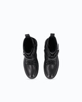 Leather combat boots with strap - Black | Pinko