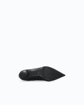 Nappa leather court shoe with lace-up detail and cone heel - | Pinko