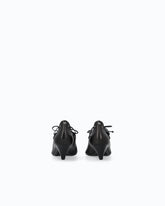 Nappa leather court shoe with lace-up detail and cone heel - | Pinko