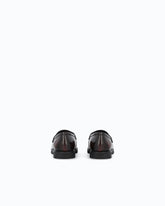 Leather loafer with logo and lug sole - Burgundy | Pinko
