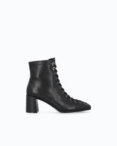 Lace-up leather ankle boots with heel - | Pinko