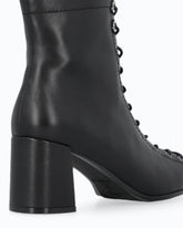 Lace-up leather ankle boots with heel - | Pinko