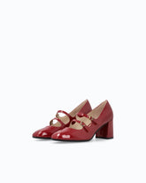Mary Jane pumps in patent-effect leather - Red | Pinko