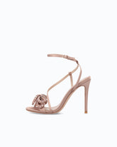 High-heeled satin sandals with bow and rhinestones - | Pinko