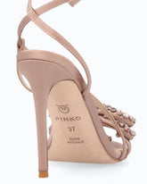 Satin stiletto sandal with strass bow - | Pinko