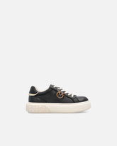 High-soled flatform sneakers with metal logo - | Pinko