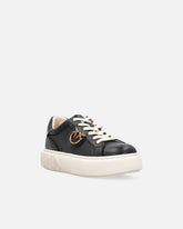 High-soled flatform sneakers with metal logo - | Pinko