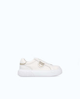 High-soled flatform sneakers with metal logo - | Pinko
