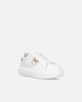High-soled flatform sneakers with metal logo - | Pinko