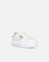 High-soled flatform sneakers with metal logo - | Pinko