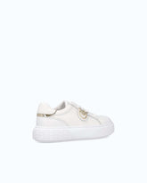 High-soled flatform sneakers with metal logo - | Pinko
