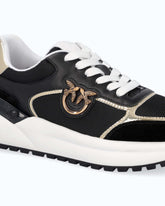 Sneakers with logo and mirror-finish details - | Pinko