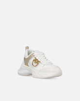 Ariel leather-effect sneakers with mirror detailing - White | Pinko