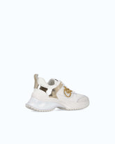 Ariel leather-effect sneakers with mirror detailing - | Pinko