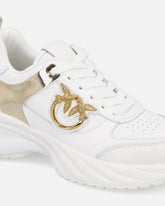 Ariel leather-effect sneakers with mirror detailing - White | Pinko