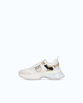Ariel leather-effect sneakers with mirror detailing - | Pinko