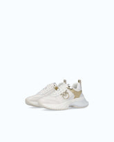 Ariel leather-effect sneakers with mirror detailing - | Pinko