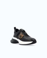 Ariel leather-effect sneakers with mirror detailing - | Pinko